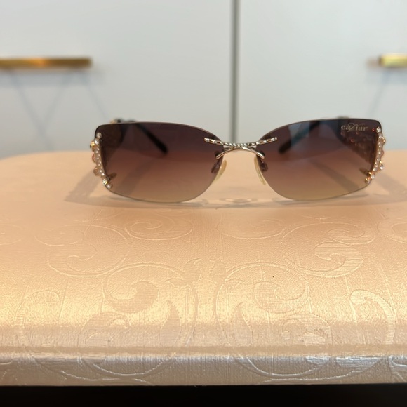 Caviar Sunglasses with Swarovski Multicolor Crystals Metal Frame - Picture 2 of 7